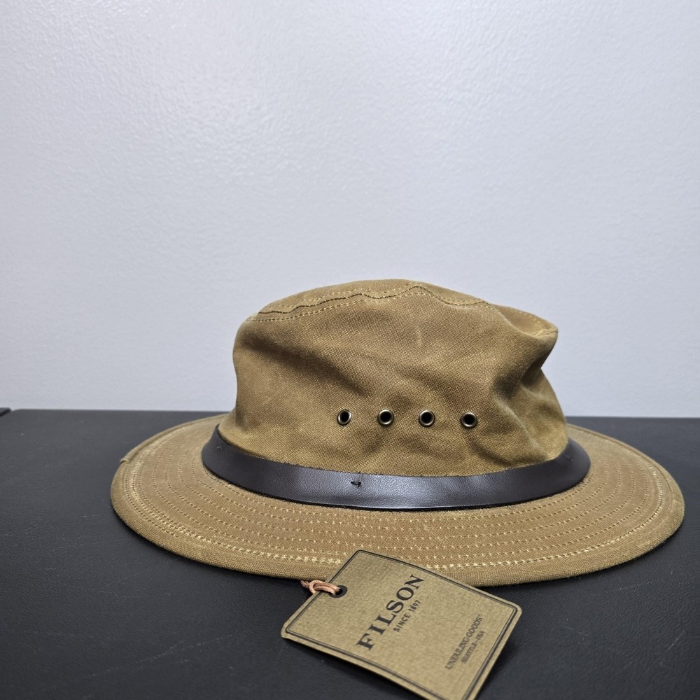 Filson Hat Mens M Brown Tin Packer Boonie Wide Brim Canvas Made USA Outdoors NEW - Picture 4 of 9